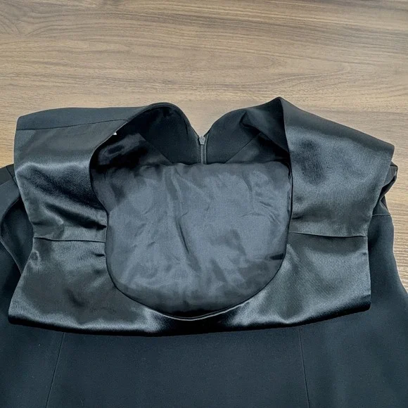 JONES NEW YORK EVENING Black Sleeveless Maxi Dress Sz 14 Satin Trim Gown Formal - Picture 5 of 12